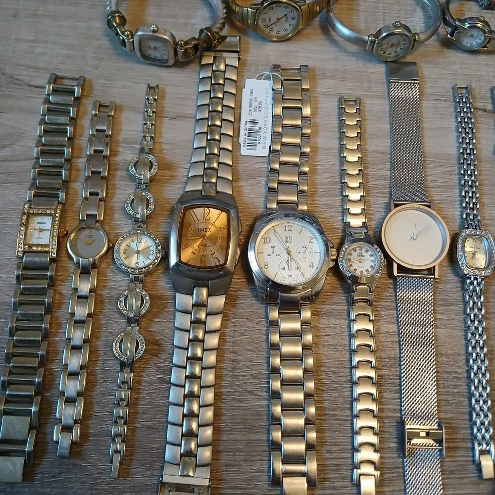 Lot 35+ Watches Parts/Repair ALL Metal Timex Liz Claiborne Armitron Jaclyn Smith